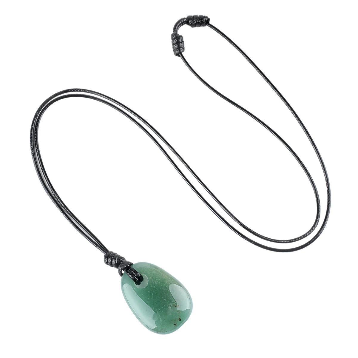 Green Aventurine Trapezoid Crystal Pendant Necklace Adjustable Rope Choker Natural Stone Healing Reiki Jewelry Unisex Gift Box #SN2028