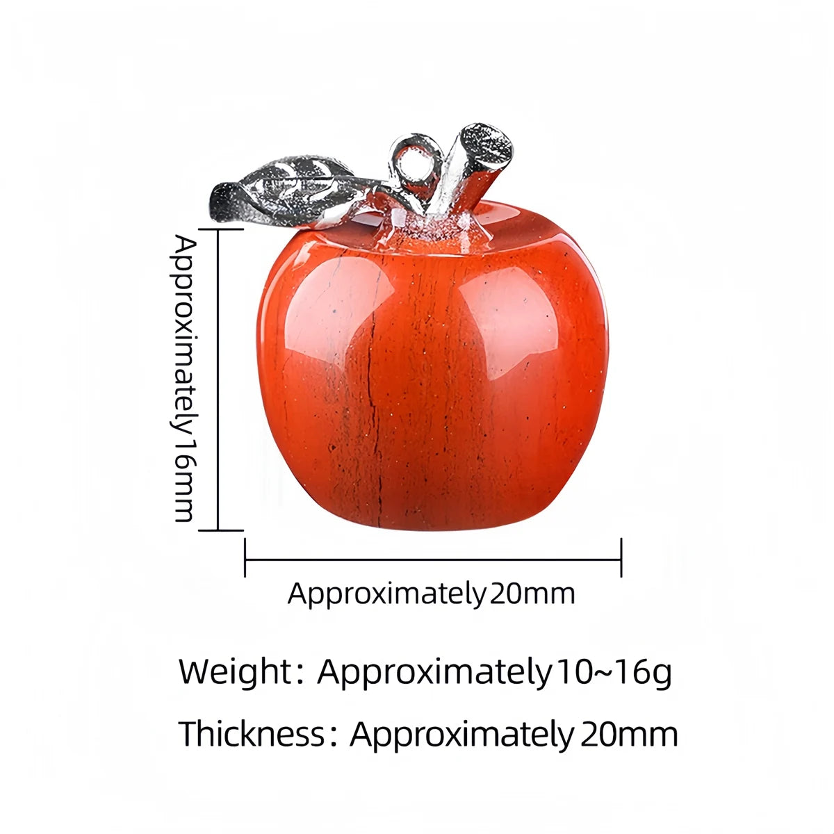 Hand-Carved 20MM Natural Gemstone Apple Keychain with 7-Chakra Beaded Chain Healing Chakra Crystal Charms Key Chains KC1371