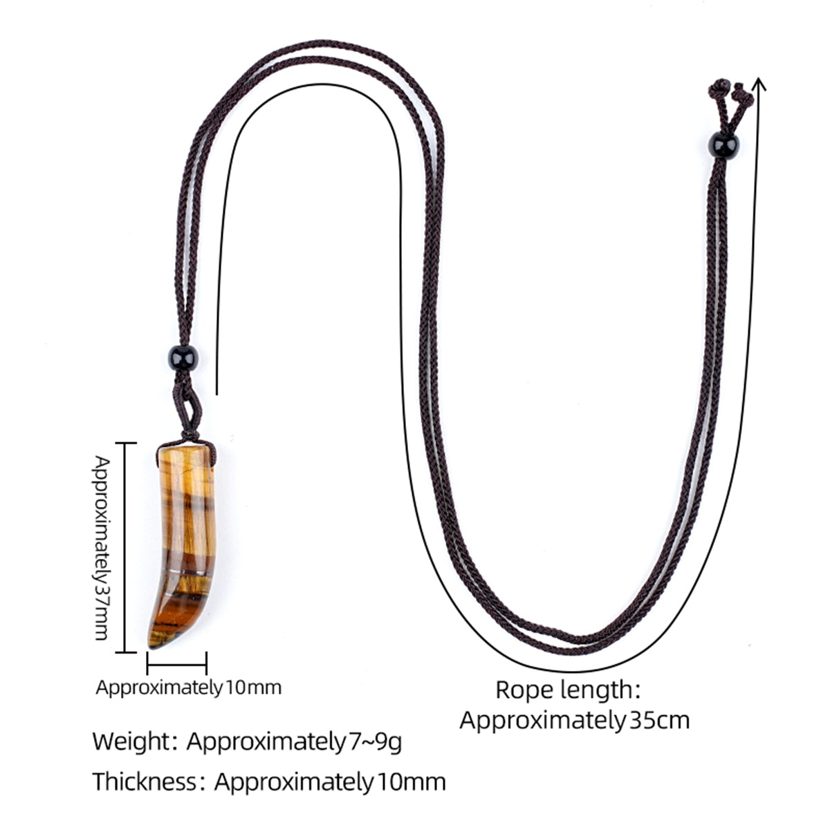 Gemstone Horn Pendant Necklace In Gift Box – Handcrafted Healing Crystal Jewelry for Men & Women #SN2017