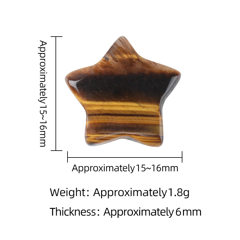 Handmade Craved 15mm Gemstone Star Ornament for Decoration
