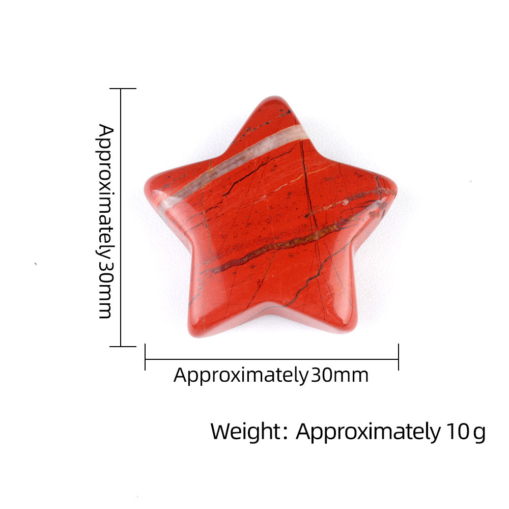 Handmade Craved 30mm Gemstone Star Ornament for Decoration
