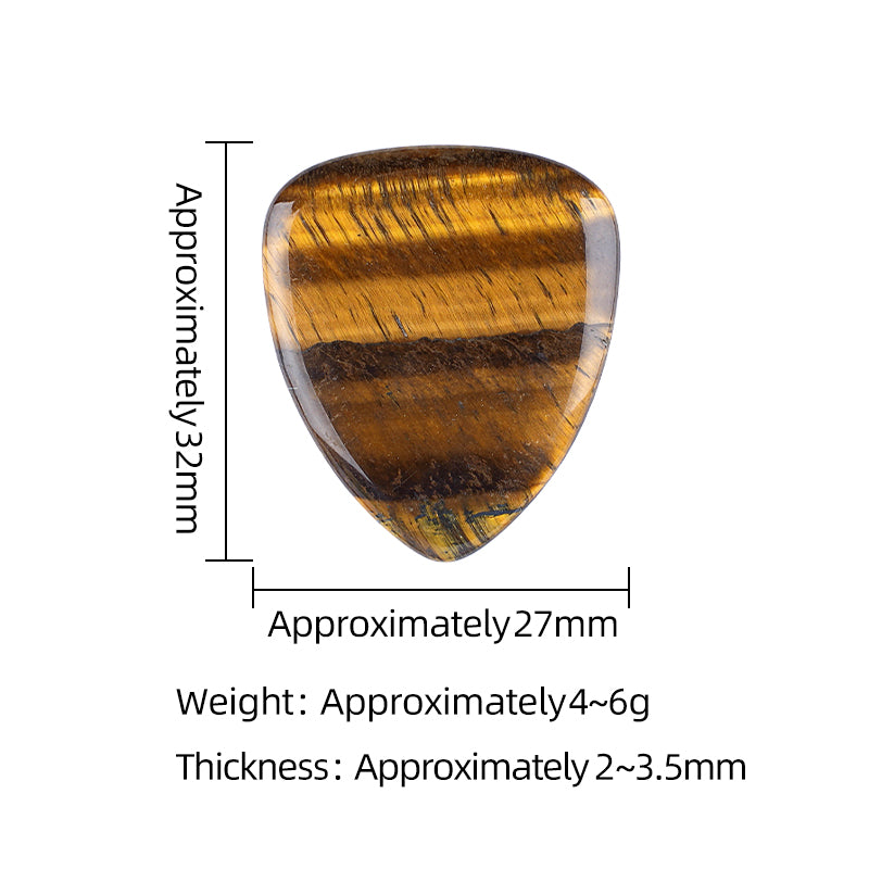 Gemstone Guitar Pick for Electric Guitar Bass String Instrument Playing Gift Handmade Craved Disc 27x32mm Pendant Decor