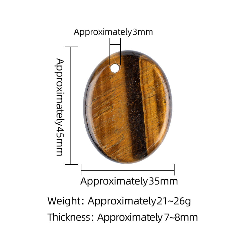 35×45mm Oval Gemstone Slice Pendant with Off-Center Drilled Hole – Natural Stone Charm for Necklaces, Bag Charms & Bookmarks
