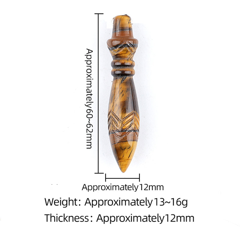 Natural Stone Carved Scepter Point Dowsing Pendant Pendulum Crystal Pendulums for Divination Dowsing