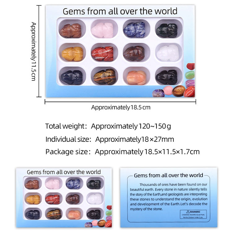 1Inch Frog Gemstone Ornament 12PCS IN Box for Home Office Desk Decor #SP2309-12PA