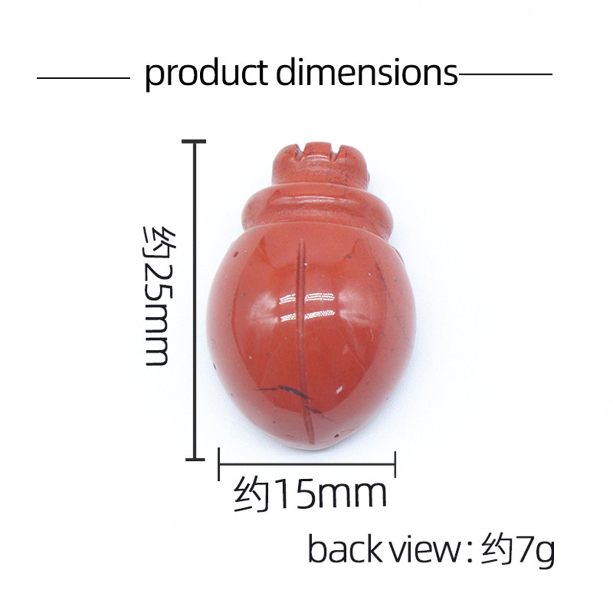 1.0Inch Hand Carved Gemstone Beetle Animal Pendant for Making Jewelry #SP2315S-25MM
