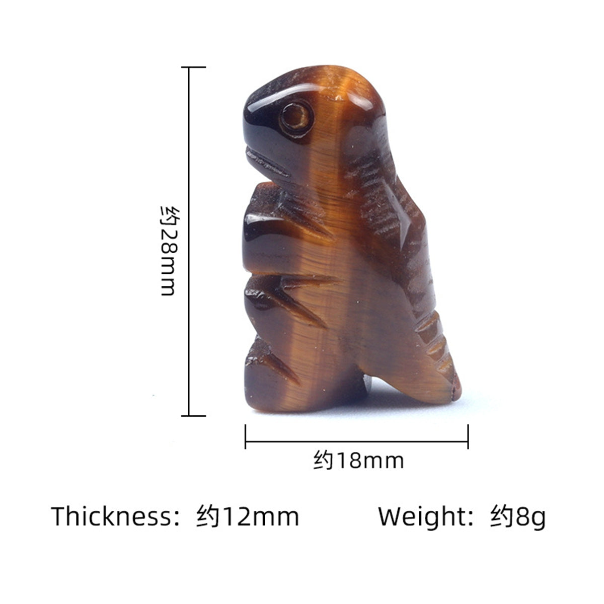 1.0 Inch Hand Carved Gemstone Dinosaur Figurine Animal Ornament for Home Office Desk Decor #SP2318