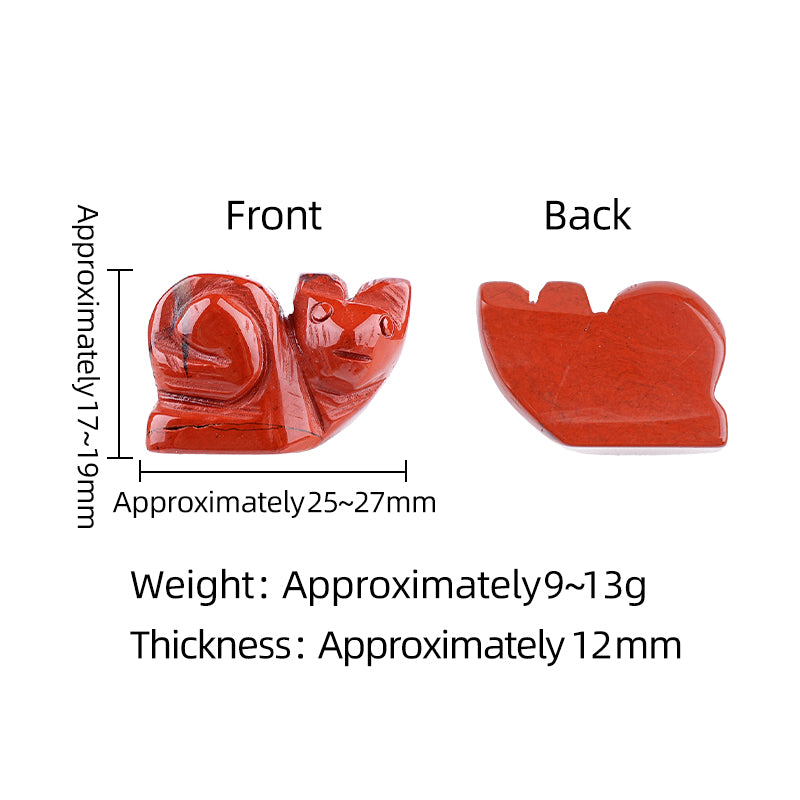 1.0 Inch Hand Carved Snail Gemstone Figurine Ornament for Home Office Desk Decor #SP2325