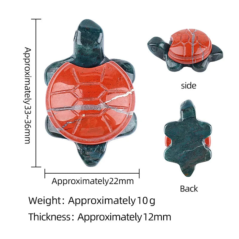 22X35mm Cute Gemstone Turtle Figurine Ornaments Healing Stone Decoration for Home Office