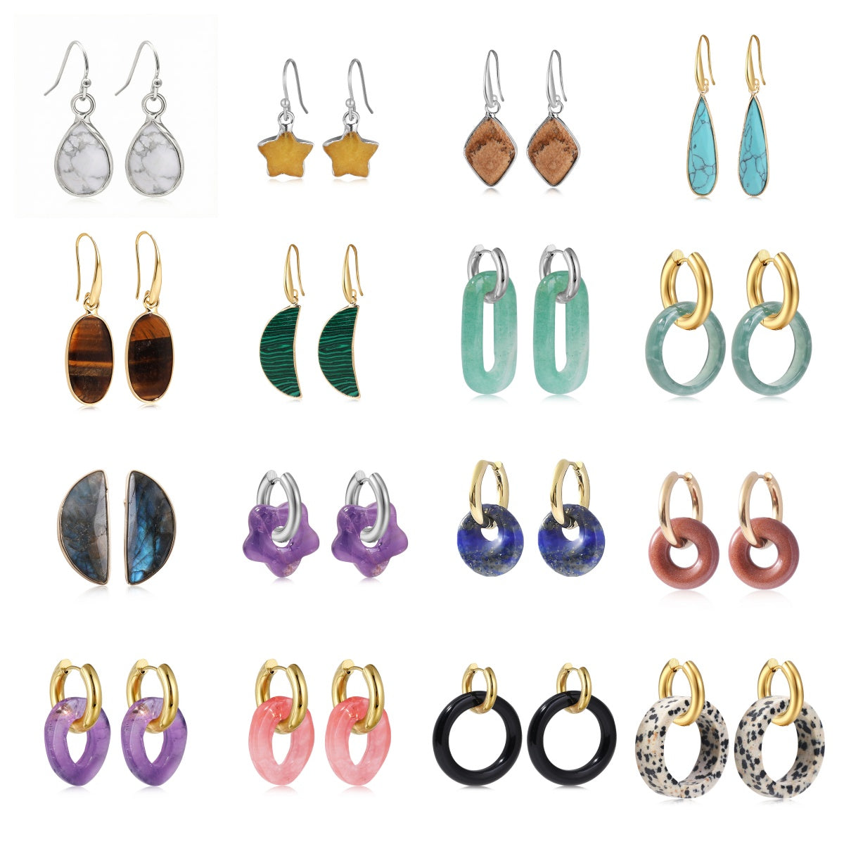 Gemstone Earrings for Women Girls