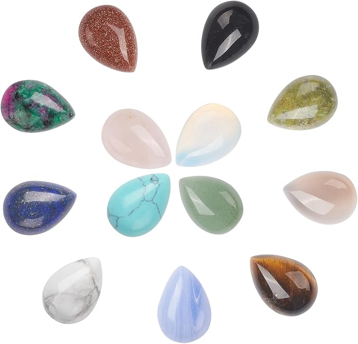Teardrop Gemstone Cabochons for Making Jewelry
