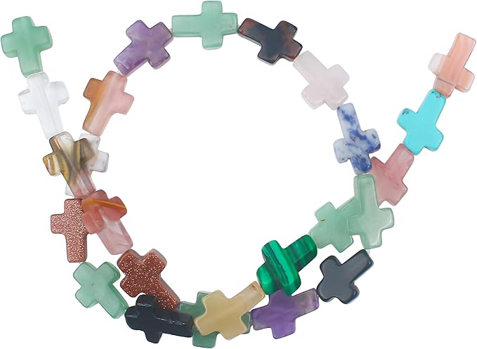 Cross Gemstone Beads for Making Jewelry