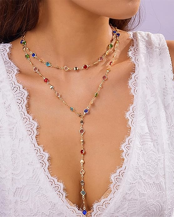 Gemstone Y-Necklace