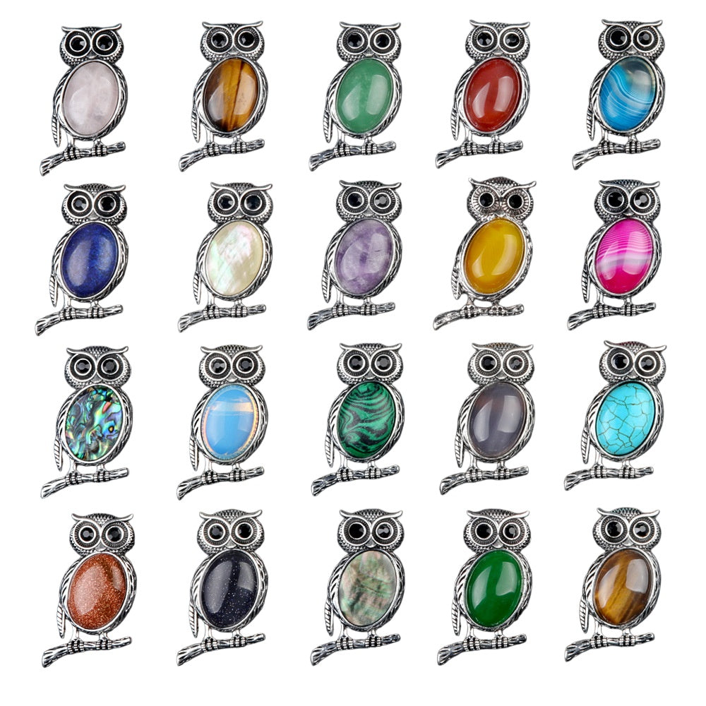 Owl Gemstone Pendant