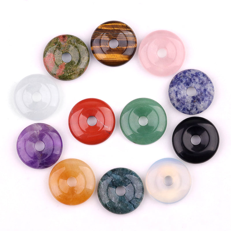 Coin & Dount Gemtone Pendant