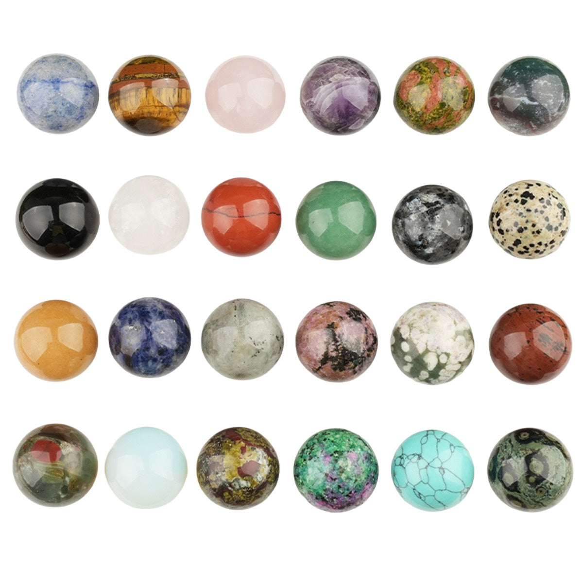 Sphere & Balls Gemstone-Drilled Half Hole