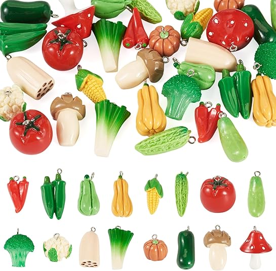 Vegetable Gemstone Pendant for DIY Making Jewelry