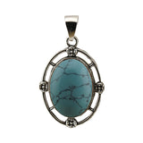 Silver Oval Gemstone Pendant for DIY Making Jewelry #SP1502S