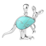 Silver Kangaroo Gemstone Pendant #SP1765 Animal Crsytal For Making Jewelry