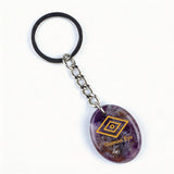 Oval Gemstone Disc Keychain– Carved with Custom Words & Symbol -The Shaman's Eye
