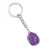 1Inch Handmade Carved Gemstone Hedgehog Pendant Keychain #KC2308S-A1