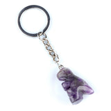 1.0Inch Handmade Craved  Gemstone Dinosaur Animal Pendant Keychain #KC2318S-A1