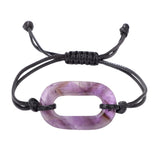 Handmade Woven O-Shape Gemstone Beads Bracelets Adjustable for Women Men