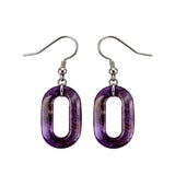 Hand Made Craved Hollow O-Shape Gemstone Pendant 25×40mm Drop Earring for Women girl