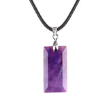 13X25MM Rectangle Gemstone Pendant Necklace - Healing Crystal Charm for Men & Women