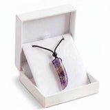 Gemstone Horn Pendant Necklace In Gift Box – Handcrafted Healing Crystal Jewelry for Men & Women #SN2017