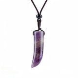Gemstone Horn Pendant Necklace – Handcrafted Healing Crystal Jewelry for Men & Women #SN2017