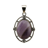 Silver Oval Gemstone Pendant for DIY Making Jewelry #SP1502S