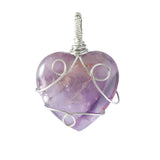 Handmade Wire Wrapped 30mm Heart Gemstone Pendant for Making Jewelry #SP1751S
