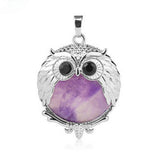 Silver Owl Gemstone Pendant For Making Jewelry #SP1758-28x36MM Size: Aprox 28x38MM -25MM Cabs