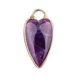 Heart Gemstone Pendant for Making Jewelry SP1806G-17X28mm Long Teardrop Gold Wrapped