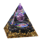 Orgonite Gemstone Pyramid Home & Office Decor Healing Crsytal Sphere Energy Generator for EMF Protection, Meditation & Wealth
