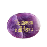 Worry Healing Palm Stones for Meditation Prayer Home Decor with (This Monent is all there is )-35x45MM #SP1904G-W01