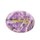 Worry Healing Palm Stones for Meditation Prayer Home Decor ( Om Mani Padme Hum)  35x45MM #SP1904G-W06