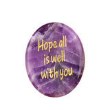 Worry Healing Palm Stones for Meditation Prayer Home Decor ( Hope all is well with you)  35x45MM #SP1904G-W12