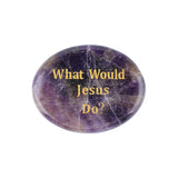 Worry Healing Palm Stones for Meditation Prayer Home Decor with (WhatWould Jesus Do? )35x45MM #SP1904G-W14