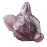 1.0 Inch Hand Carved Fox Head Gemstone Figurine Ornament for Home Office Desk Decor #SP1962