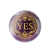25mm Natural Gemstone Decision Stone Double-Sided Engraved YES / NO Palm Stones Gold Lettering Divination Healing Crystals for Gift