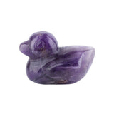 1" Gemstone Duck Figurine - Natural Stone Desk Ornament