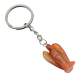 Handmade Craved 1.0Inch Gemstone Angel Pendant Charms Keychain #KC1531