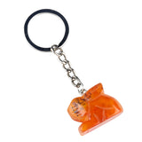 1.0Inch Handmade Craved  Gemstone Rabbit Animal Pendant Keychain #KC2320S-A1