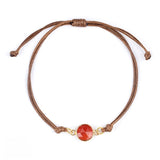 10mm Disc Stone Adjustable Bracelet for Women Men Handmade Woven Bohemian Style Crystal Bangle #SB3127