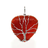 Silver Tree Of Life Wire Wrapped Stone Pendant for Making Jewelry #SP0831S