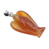 Handmade Craved 1.0Inch Gemstone Angel Pendant For Making Jewelry #SP1531