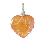 Handmade Wire Wrapped 30mm Heart Gemstone Pendant for Making Jewelry #SP1751S