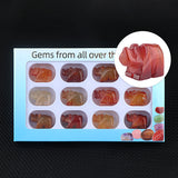 1" Gemstone Rhinoceros Figurine - 12pcs Set with Box